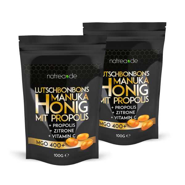 Manuka Honig Lutschbonbons MGO 400+ mit Propolis, 2er Pack