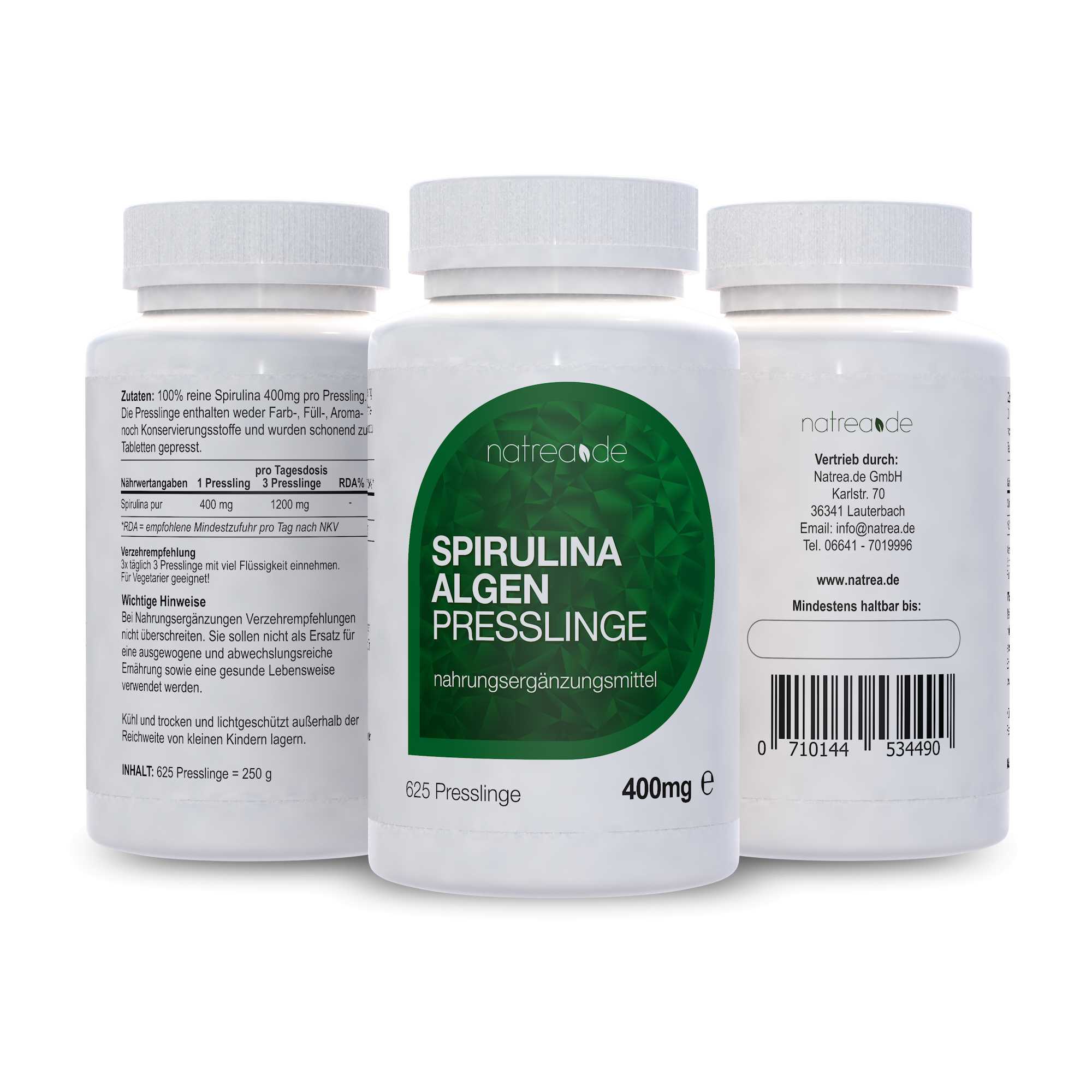 Vorschau BIO Spirulina Algen Presslinge, 2500 Stück ( 4 x 625 Stück a