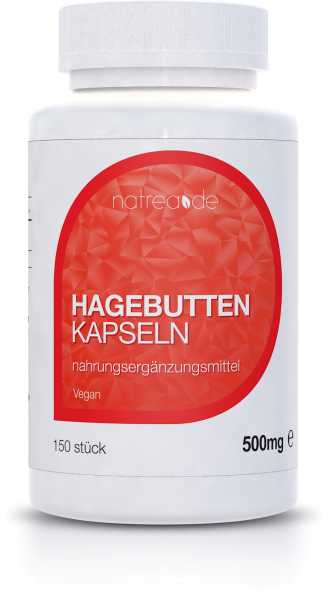 Hagebutten-Kapseln, vegan, reines Hagebutten Pulver - 150 Kapseln à 500mg