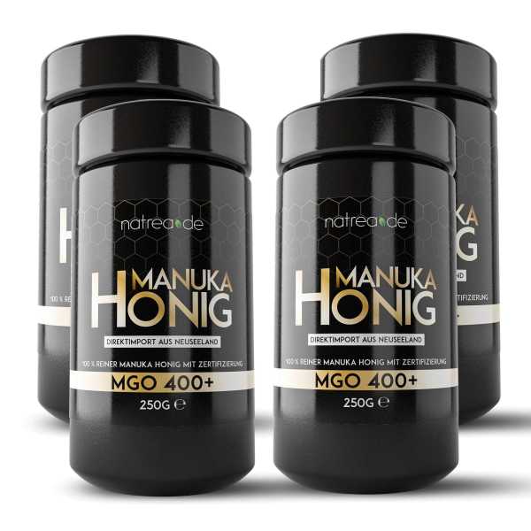 Manuka Honig, MGO 400+, 4er Pack (4 x 250 g)