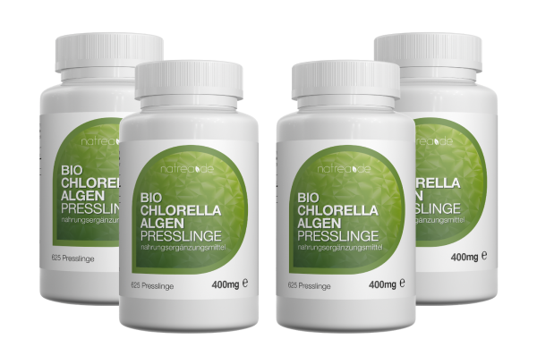 Bio Chlorella Algen Presslinge, 2500 Stück ( 4 x 625 Stück a 400mg )