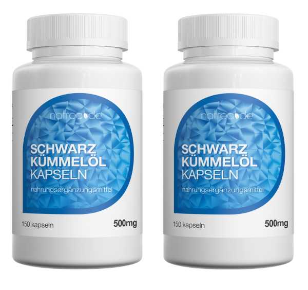 Schwarzkümmelöl Kapseln, 300 Stück, Dose a 101,6 g (2 x 150 Kapseln)